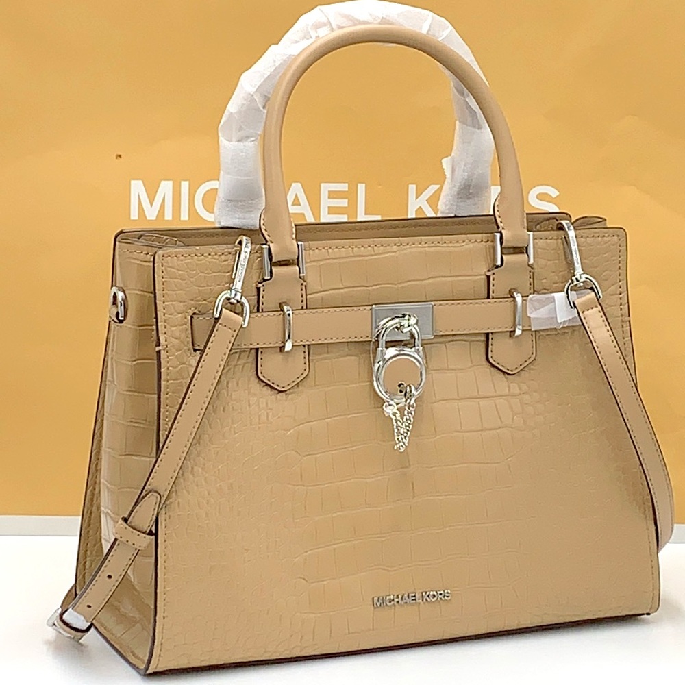 Michael Kors Hamilton Medium
Satchel Crossbody Croc Embossed CAMEL COLOR